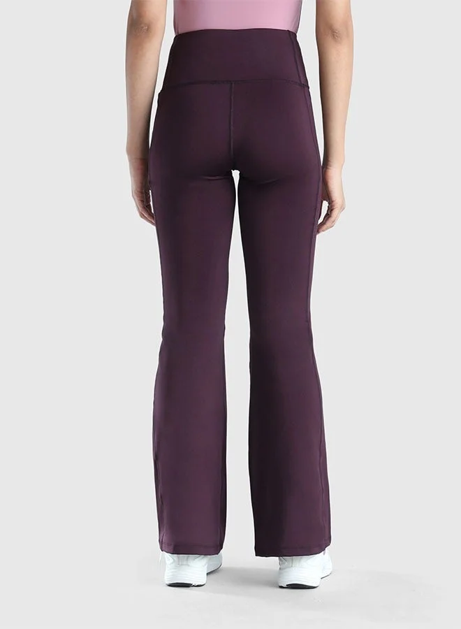 Musclemind Women's Flare Pants with High Waist Anti Slip No Roll Down Waistband, 2 Deep Pockets, Super Soft, Lightweight And Streachable Fabric for All Day Comfort