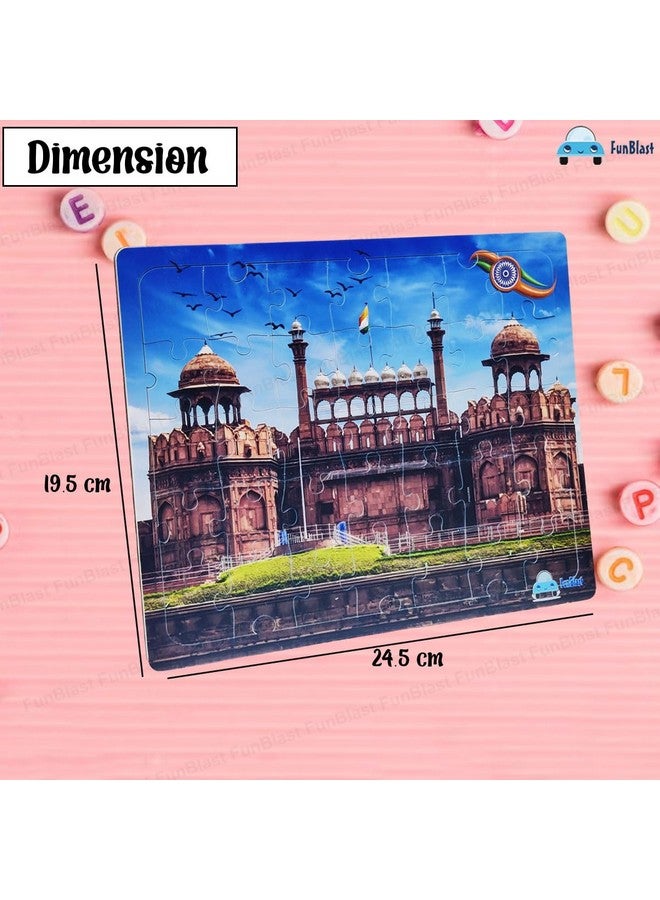 فنبلاست ألغاز فن بلاست للأطفال - 35 قطعة من أحجية الصور المقطوعة "القلعة الحمراء" للأطفال من عمر 3 إلى 5 سنوات، ألغاز الصور المقطوعة المصنوعة من الأكريليك، ألغاز الصور المقطوعة الأرضية للأطفال، ألعاب ألغاز الصور المقطوعة التعليمية والتعلمية (متعددة الألوان) - Image 2