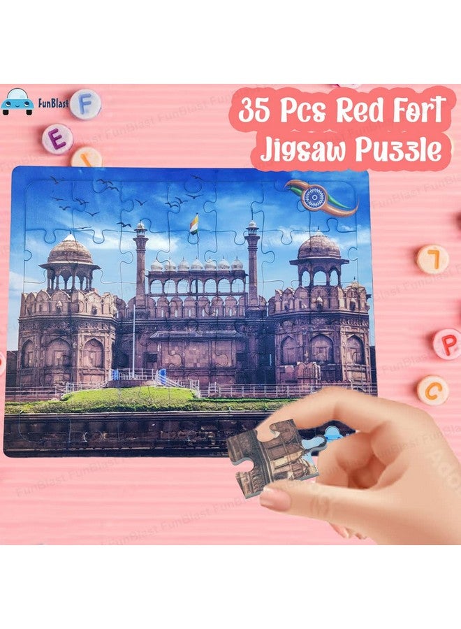 فنبلاست ألغاز فن بلاست للأطفال - 35 قطعة من أحجية الصور المقطوعة "القلعة الحمراء" للأطفال من عمر 3 إلى 5 سنوات، ألغاز الصور المقطوعة المصنوعة من الأكريليك، ألغاز الصور المقطوعة الأرضية للأطفال، ألعاب ألغاز الصور المقطوعة التعليمية والتعلمية (متعددة الألوان) - Image 3