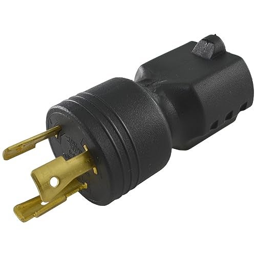 Conntek 30125 L6-20P to 6-15/20R Plug Adapter, 20 Amps 250 Volt , Black - Image 1