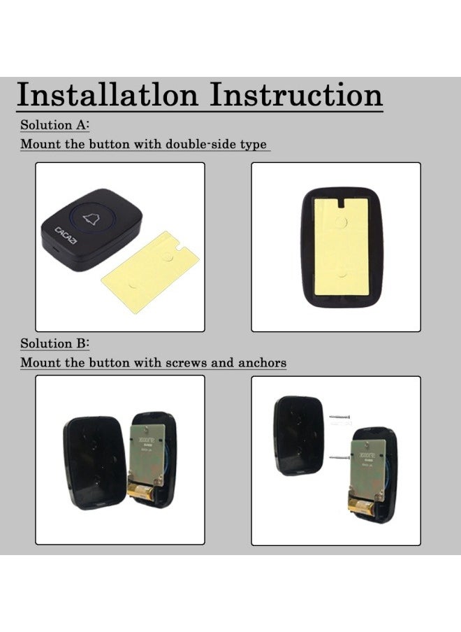 FPC - Wireless Waterproof Doorbell with 300M Range & LED Night Light – Intelligent Home Call Bell, UK Plug, 1 Button + 1 Receiver - Image 1