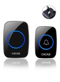 FPC Wireless Waterproof Doorbell with 300M Range & LED Night Light – Intelligent Home Call Bell, UK Plug, 1 Button + 1 Receiver  - Image 1