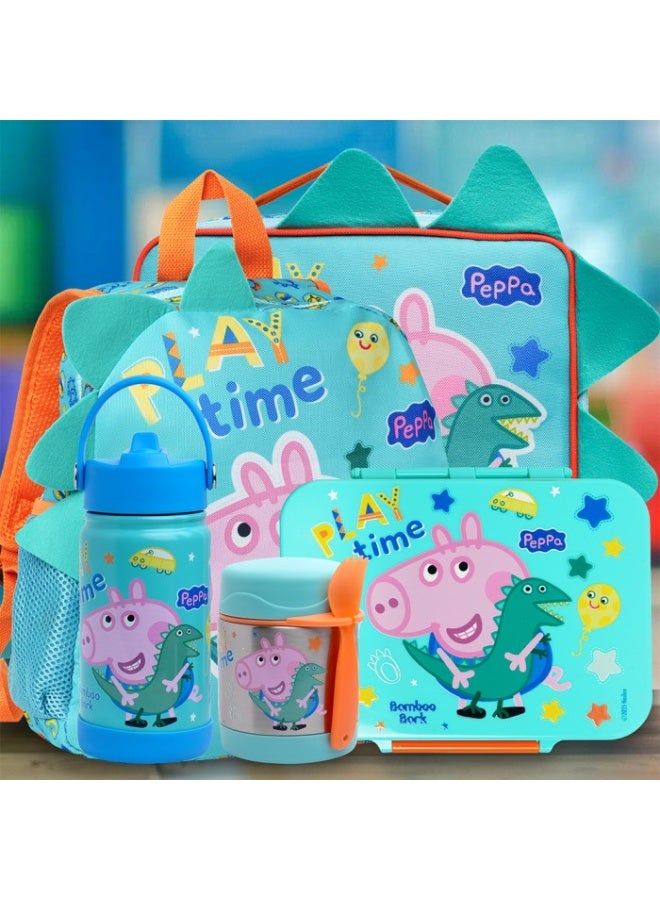 بيبا بيغ زجاجة مياه معزولة بتصميم Peppa Pig George Pig مزودة بقشة ومقبض - ترمس حراري مزدوج الجدار من الفولاذ المقاوم للصدأ للمياه الساخنة والباردة، زجاجة مياه للأطفال مقاومة للتسرب وقابلة لإعادة الاستخدام - Image 5