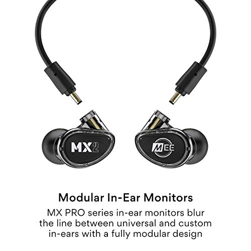 MEE audio Professional MX2 PRO Dual-Driver Hybrid Musician's in Ear Monitor Headphones with Dedicated Subwoofer for Realistic Bass, Noise Isolating Earphones with Detachable Cables, Black - Image 2
