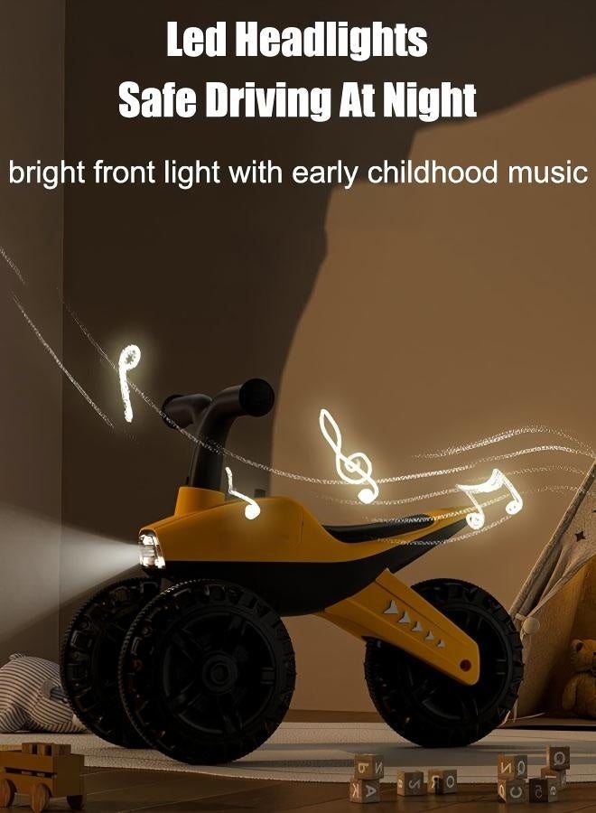 3 Wheels Baby Ride On Toy Car ,Children'S Self Driving Toy Car,Sitting Baby Tricycle, Toddler Balance Bike,Walking Baby Car With Led Light And Music,For Boy Girl, Indoor Outdoor Toy,Yellow - Image 2