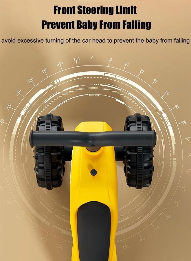 3 Wheels Baby Ride On Toy Car ,Children'S Self Driving Toy Car,Sitting Baby Tricycle, Toddler Balance Bike,Walking Baby Car With Led Light And Music,For Boy Girl, Indoor Outdoor Toy,Yellow - Image 3