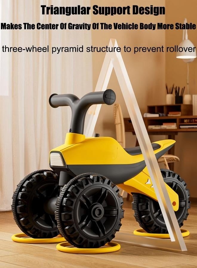 3 Wheels Baby Ride On Toy Car ,Children'S Self Driving Toy Car,Sitting Baby Tricycle, Toddler Balance Bike,Walking Baby Car With Led Light And Music,For Boy Girl, Indoor Outdoor Toy,Yellow - Image 4