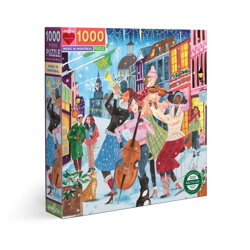 eeBoo 1000 Piece Puzzle  Music in Montreal Jigsaw Puzzle for Adults Square 23 x 23 Made with Recycled Board  VegetableBased Ink - Image 2