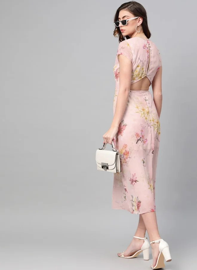 SASSAFRAS Floral Printed A-Line Dress for Women