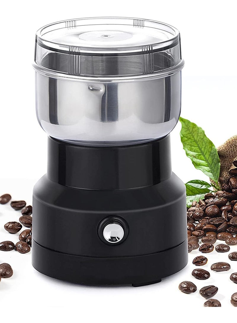 DubaiGallery 110V Electric Coffee Spice Beans Grinder Maker with Stainless Steel Blades for Grinding Supplies with US Plug Black - Image 1