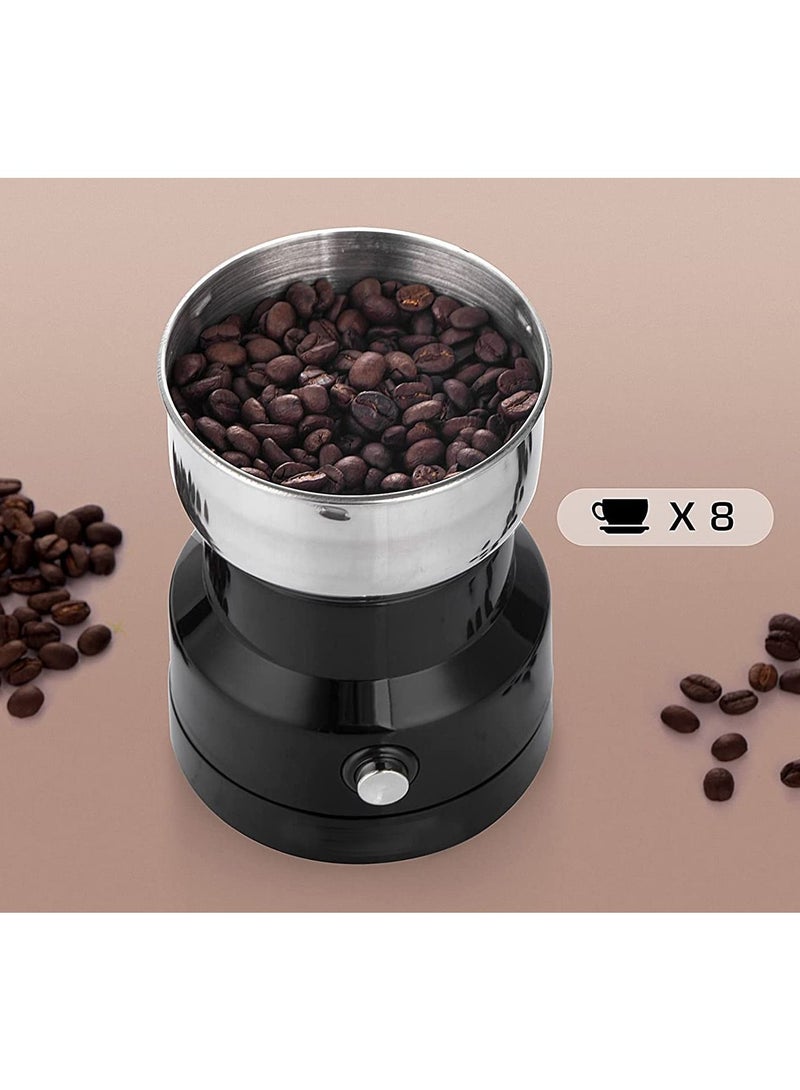 DubaiGallery 110V Electric Coffee Spice Beans Grinder Maker with Stainless Steel Blades for Grinding Supplies with US Plug Black - Image 5