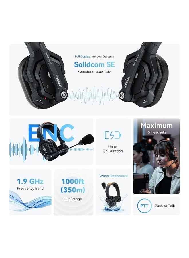 هولي لاند Solidcom SE-4S 1.9G – نظام تواصل لاسلكي لأربع أشخاص، سماعات رأس بدقة كاملة، ميكروفون مزدوج مع إلغاء الضوضاء ENC، مدى 350 متر، مقاوم للماء والرياح - Image 3