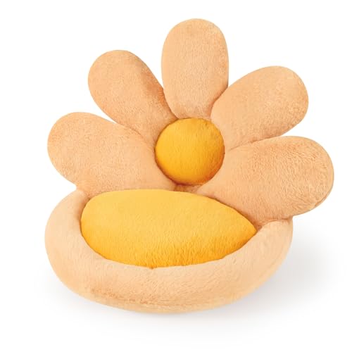 Ditucu Flower Shape Chair Pillow Cute Seat Cushion 19 inch Comfy Lazy Sofa Floor Pillows Dorm Seating for Bedroom Decor Orange - Image 1
