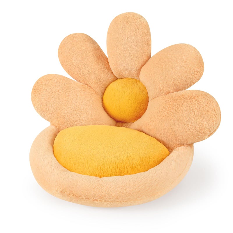 Ditucu Flower Shape Chair Pillow Cute Seat Cushion 19 inch Comfy Lazy Sofa Floor Pillows Dorm Seating for Bedroom Decor Orange - Image 2