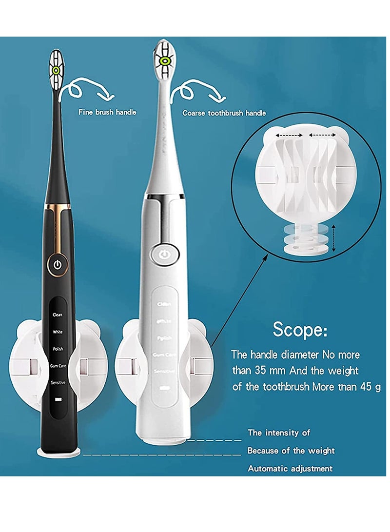 SOLARAE Automatic Electric Toothbrush Holder Wall Mounted Holder for Bathroom Gravity Induction Contraction Gravity Auto Lock Release Body Base Stander Compatible with All-Electric Tooth Brush 2Pcs - Image 4