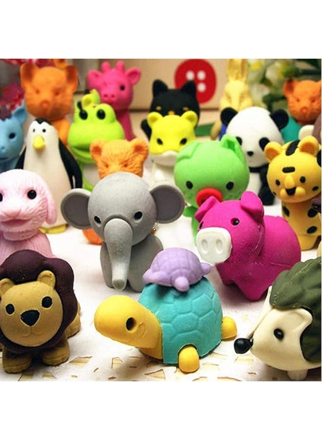 3 otters 50PCS Animal Pencil Erasers, Desk Pets for Kids Classroom, Cute Erasers Back to School Supplies for Kids, Party Favors - Image 5