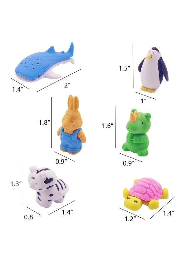 3 otters 50PCS Animal Pencil Erasers, Desk Pets for Kids Classroom, Cute Erasers Back to School Supplies for Kids, Party Favors - Image 3