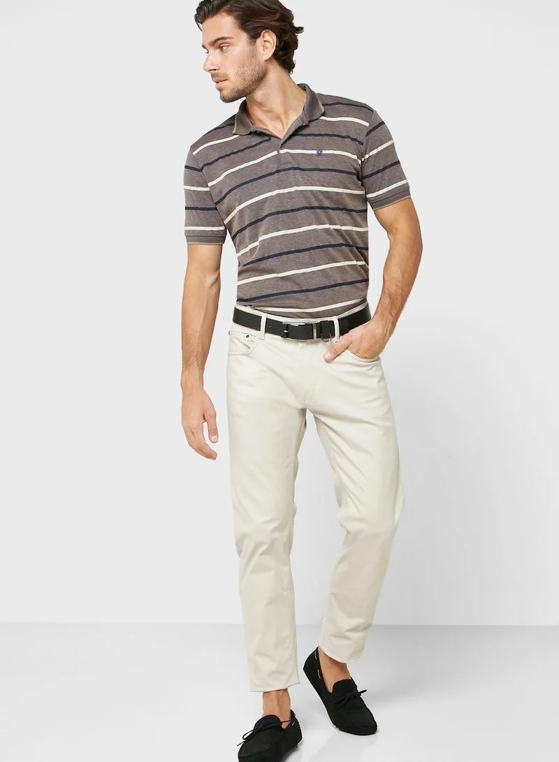 Robert Wood Striped Polo Shirt