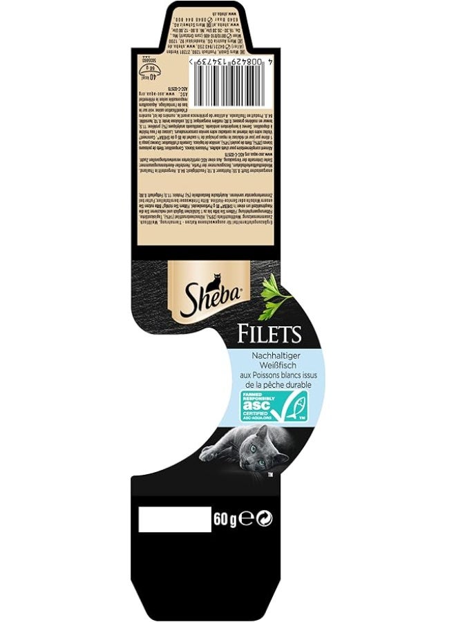شيبا طعام القطط الرطب شيبا فيليه سمك أبيض مستدام، هذا الطعام الرطب من شيبا مصنوع للاستهلاك السلس والموثوق، غني بالمتطلبات الغذائية الضرورية للقطط، قبة 60 جرام (5/10 قطعة) - Image 3