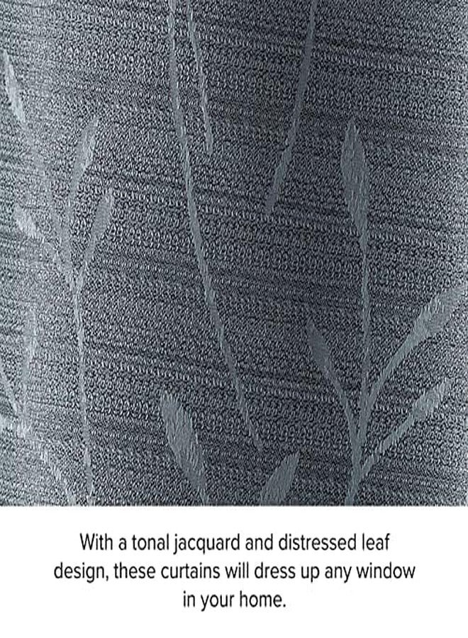 Lucky Brand Sondra Ultimate Blackout Curtains | Set of 2 Panels and 2 Tiebacks | Privacy Drapes | Premium Grommet Header, 38" x 96" Pair, Grey - Image 5