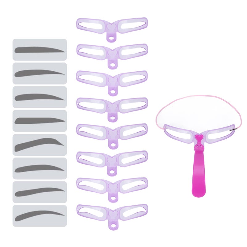 8pcs Eyebrow Stencil Reusable Eyebrow Template Three Dimensional Eyebrow Shaping Kit - Image 2