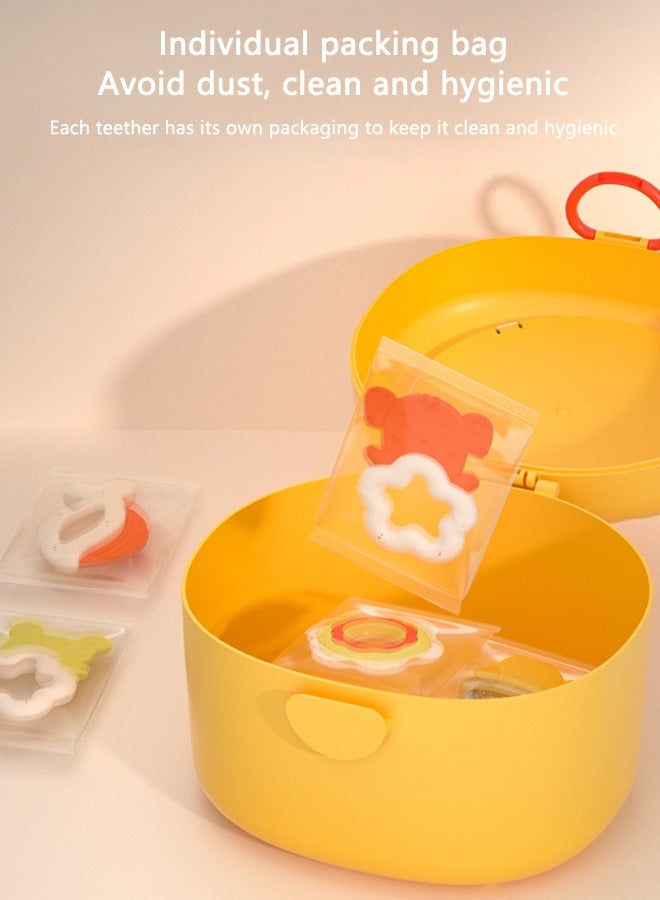 tornado gold Multi-Shaped Baby Rattle Toy Gift Box Set Chewable Soft Teether Soothing Toy Baby Early Education Grasping Set - Image 3