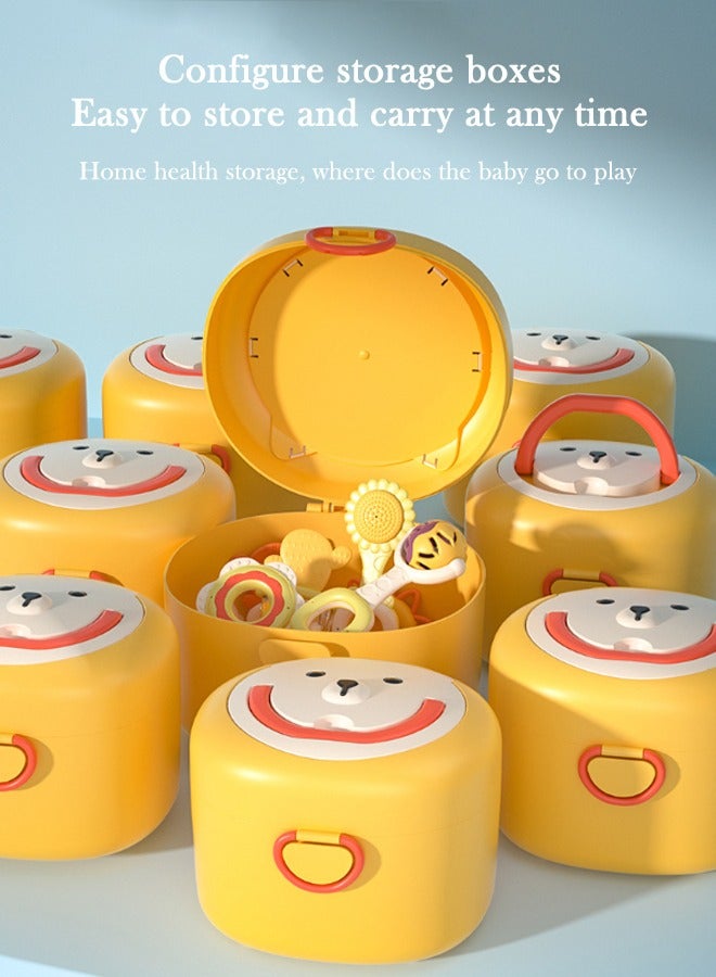 tornado gold Multi-Shaped Baby Rattle Toy Gift Box Set Chewable Soft Teether Soothing Toy Baby Early Education Grasping Set - Image 4