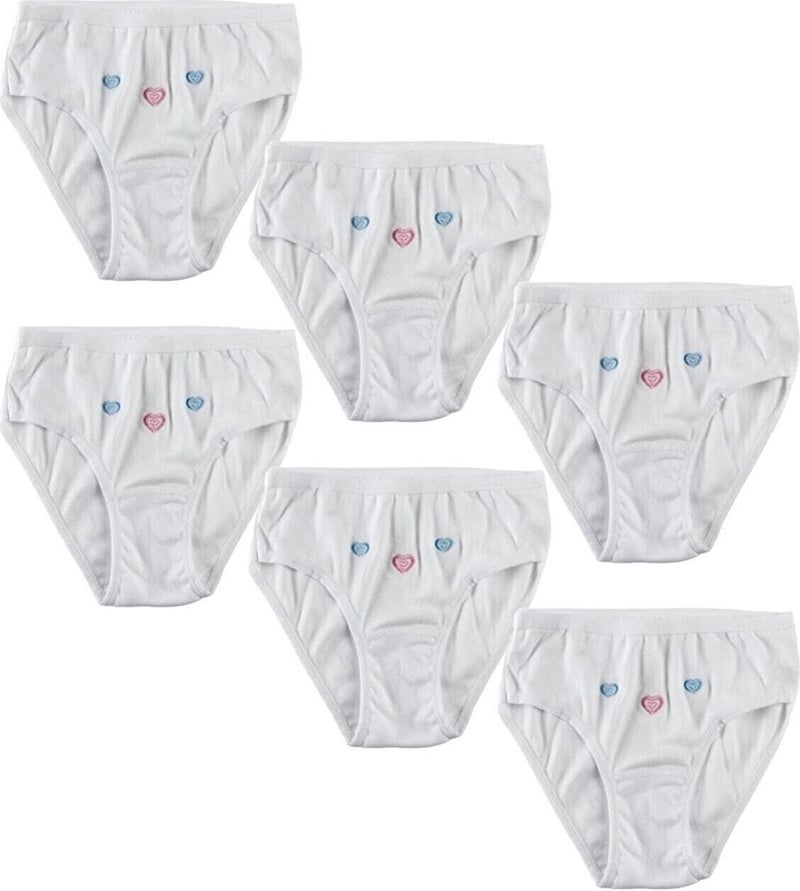 Tutku 12 Pieces White Color Embroidered Children's Bato Briefs 