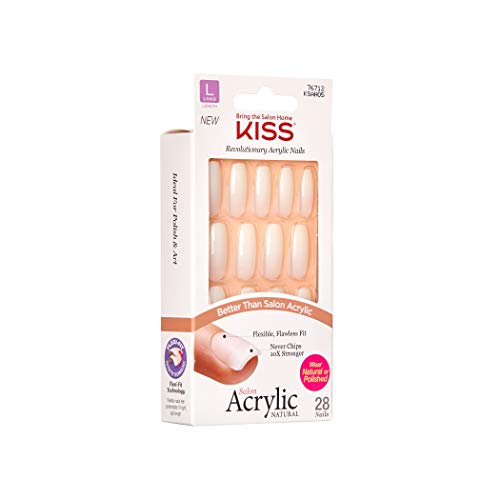 KISS Salon Acrylic Press On Nails, Nail glue included, 'Strong Enough', White, Long Size, Coffin Shape, Includes 28 Nails, 2g Glue, 1 Manicure Stick, 1 Mini File - Image 2