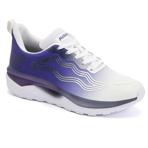 AVANT Men's Hydra Running and Training Shoes-Superior Traction,Anti Skid, Lightweight, Multi Directional Flexibility, Enhanced Cushioning, Sports Footwear (AVMSH089CL01UK10_White Blue) - Image 1