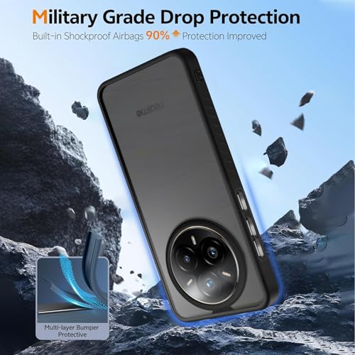 KARWAN®️ Shockproof Back Case Cover for Realme 14 Pro | Camera Protection Bump |Shockproof Back Case Cover for Realme 14 Pro - Black - Image 3