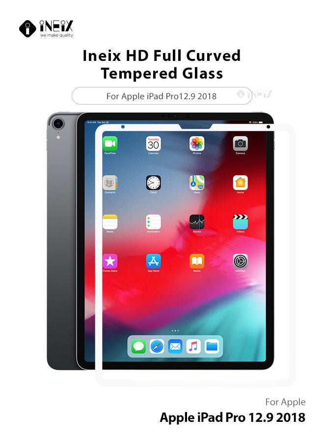 INEIX Full Screen Edge to Edge Screen Protector  For Apple iPad Pro 12.9 2018 - White  - Image 1