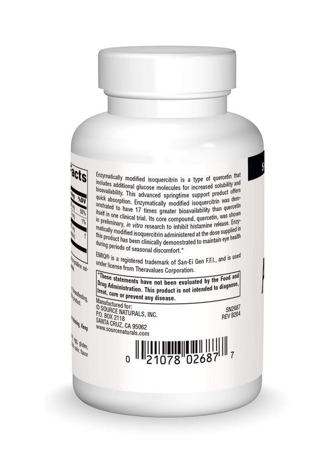 Source Naturals AllerStrength Fast-Acting Seasonal Immune Support - Highly Bioavailable EMIQ 17X Quercetin* - 120 Tablets - Image 2