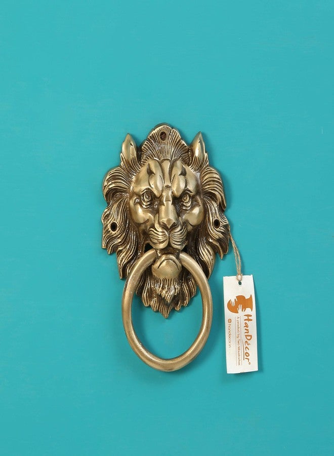 Two Moustaches Brass 7.5" Lion Mouth Door Knocker, Brass Knockers for Door, Standard, Pack of 1 - Image 3