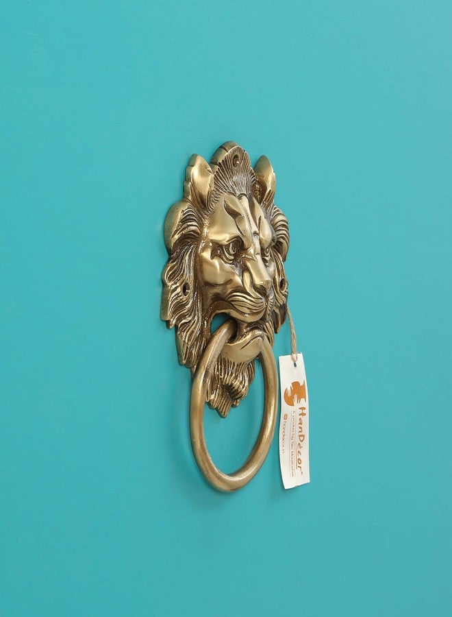 Two Moustaches Brass 7.5" Lion Mouth Door Knocker, Brass Knockers for Door, Standard, Pack of 1 - Image 2