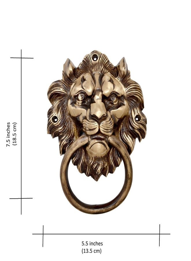 Two Moustaches Brass 7.5" Lion Mouth Door Knocker, Brass Knockers for Door, Standard, Pack of 1 - Image 4