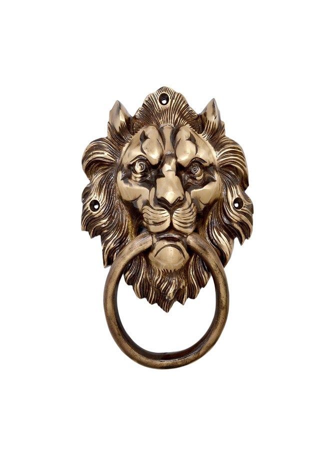 Two Moustaches Brass 7.5" Lion Mouth Door Knocker, Brass Knockers for Door, Standard, Pack of 1 - Image 1