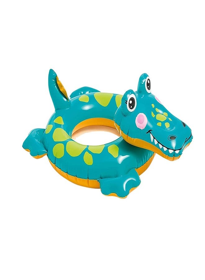 STACKRAID Vehicle Fire Engine Shape Sit Pool Float Tube Boat Beach Water Swimming Pool Tube Inflatable Kiddie Swim Water Ring Swimming Tube Ring for Kids (Crocodile Swim Tube) - Image 1