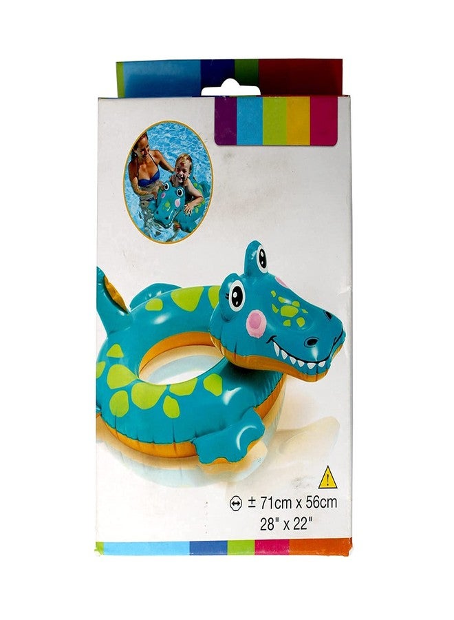 STACKRAID Vehicle Fire Engine Shape Sit Pool Float Tube Boat Beach Water Swimming Pool Tube Inflatable Kiddie Swim Water Ring Swimming Tube Ring for Kids (Crocodile Swim Tube) - Image 5