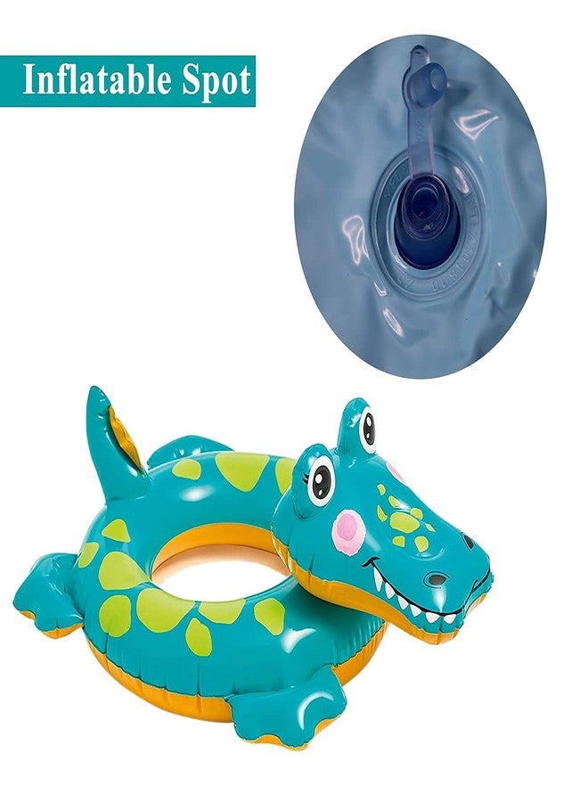 STACKRAID Vehicle Fire Engine Shape Sit Pool Float Tube Boat Beach Water Swimming Pool Tube Inflatable Kiddie Swim Water Ring Swimming Tube Ring for Kids (Crocodile Swim Tube) - Image 4