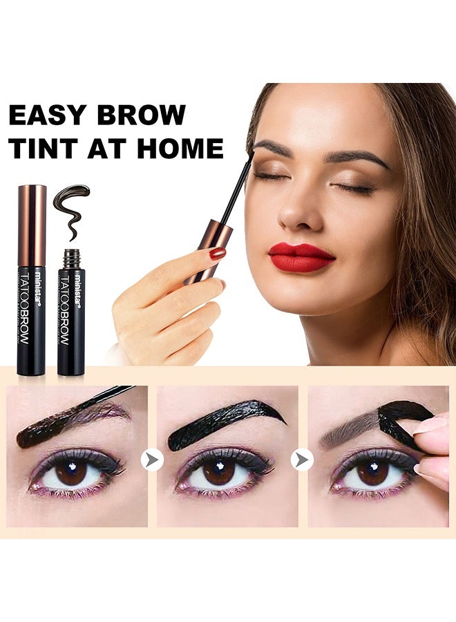 مينيستار صَبغة حواجب دائمة وسهلة التقشير، صَبغة حواجب قابلة للتقشير تستمر لمدة 3 أيام، جل حواجب غني باللويزة الملكية والألوة فيرا، مقاومة للماء ومن دون تلطيخ، صبغة قابلة للتقشير باللون البني (#101) - Image 2