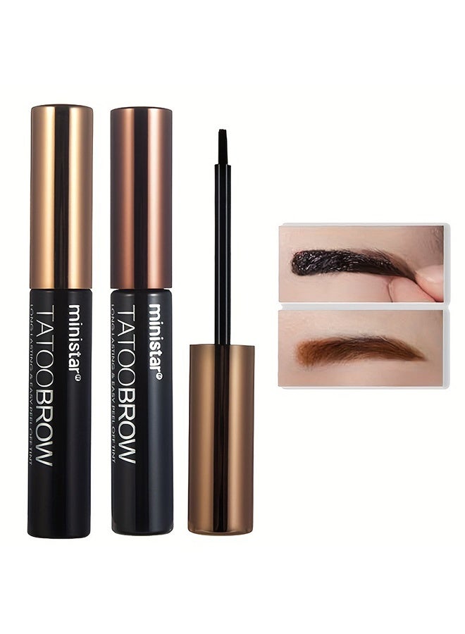 مينيستار صَبغة حواجب دائمة وسهلة التقشير، صَبغة حواجب قابلة للتقشير تستمر لمدة 3 أيام، جل حواجب غني باللويزة الملكية والألوة فيرا، مقاومة للماء ومن دون تلطيخ، صبغة قابلة للتقشير باللون البني (#101) - Image 5