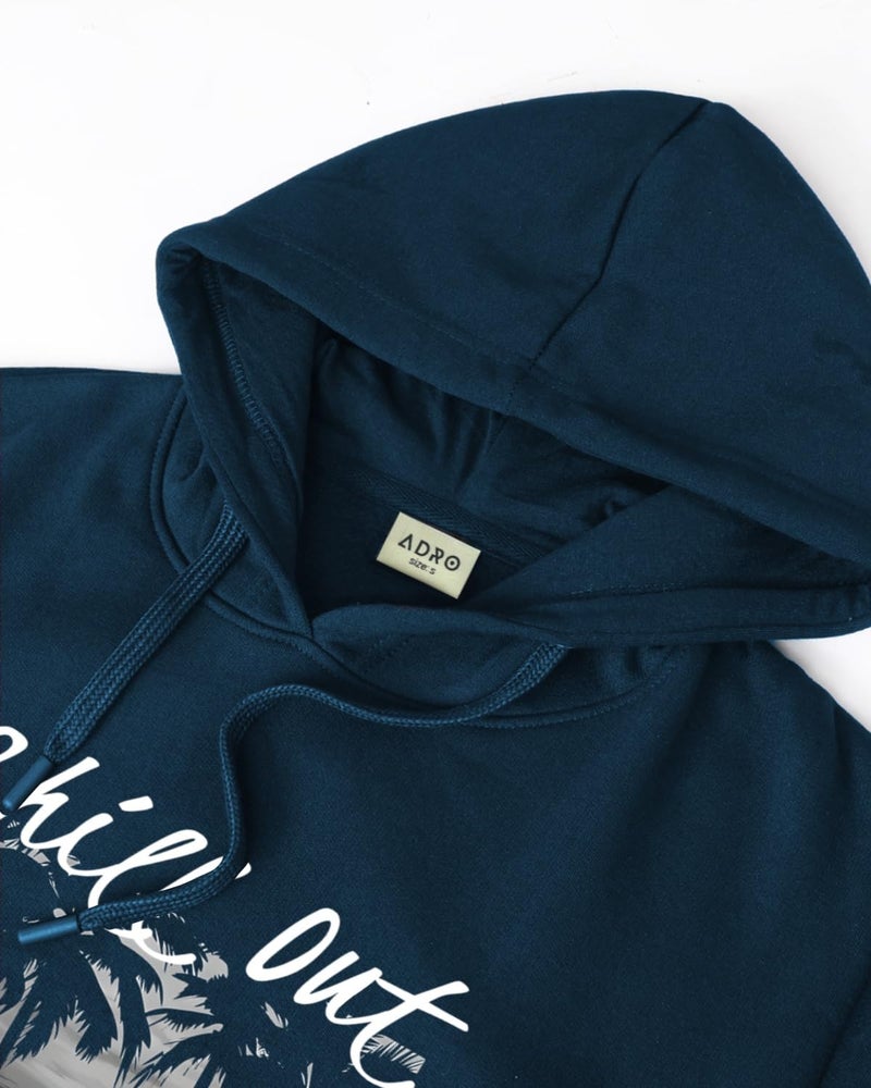 ADRO Men's Cotton Blend Neck Hooded Sweatshirt (H24-CHILL-SB_Teal - Image 5