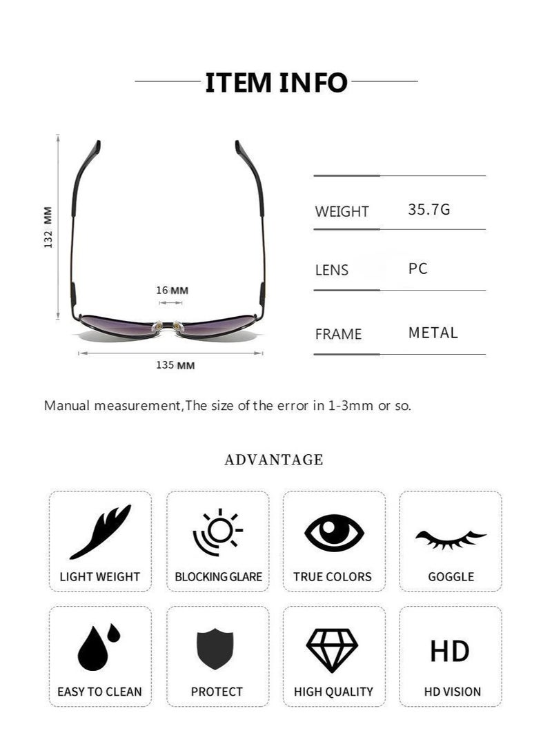 POLICE New High Quality Men's Polarized Sunglasses Protects You from UV Rays Metal High-end Sunglasses Black Frame Black Gold  - Image 4