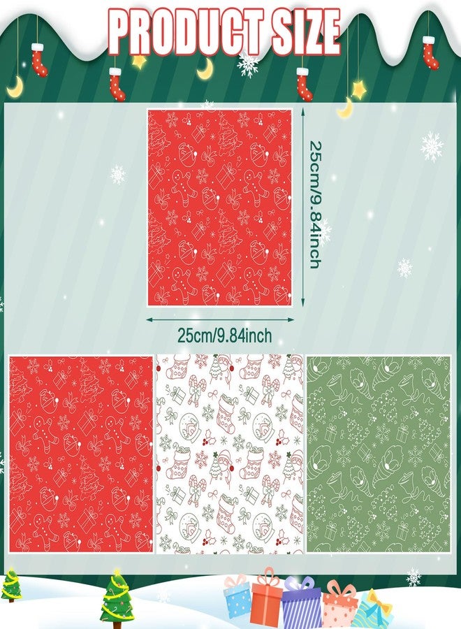 LOAVER 150 Pack Christmas Wax Paper Sheets for Food, Greaseproof Wrapping Tissue Bulk Deli Parchment Baking Paper for Sandwich Cookies Picnic Oilproof Basket Liners (9.84 x 9.84 Inch) - Image 2