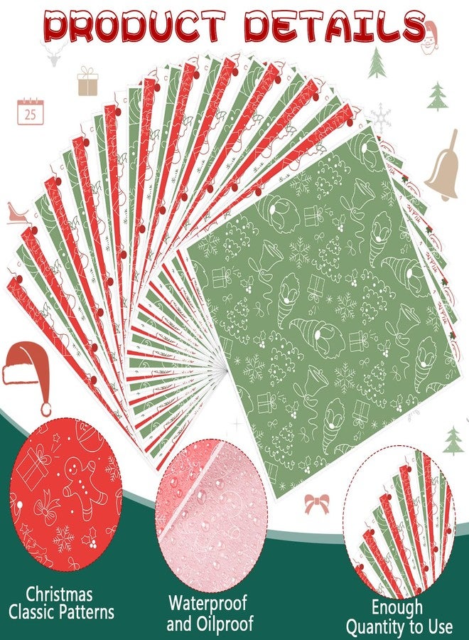 LOAVER 150 Pack Christmas Wax Paper Sheets for Food, Greaseproof Wrapping Tissue Bulk Deli Parchment Baking Paper for Sandwich Cookies Picnic Oilproof Basket Liners (9.84 x 9.84 Inch) - Image 3
