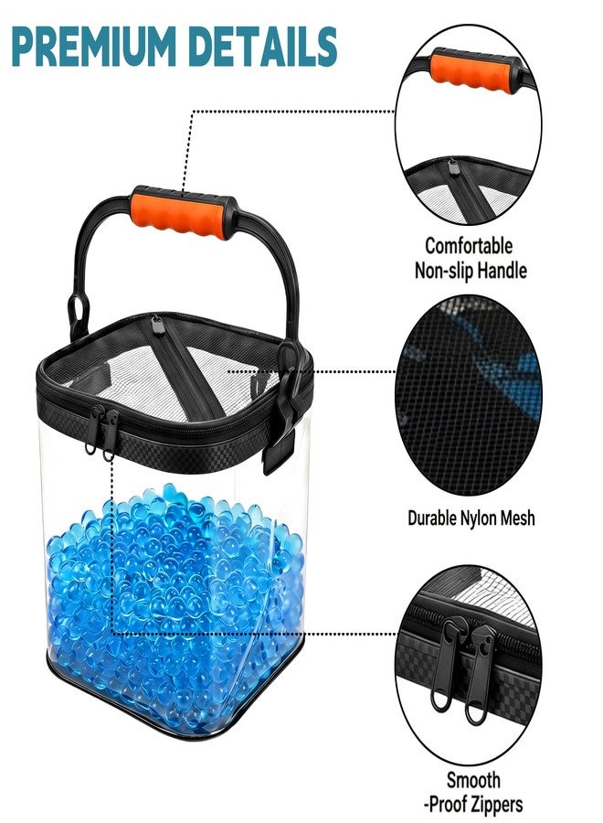 KTAB Foldable Gel Ball Ammo Bucket & Speed Loader Kit, Large Capacity Gel Blaster Ammo Storage Container with Mesh Drainage, Portable Ammo Organizer for Gel Ball Blaster Accessories - Image 4