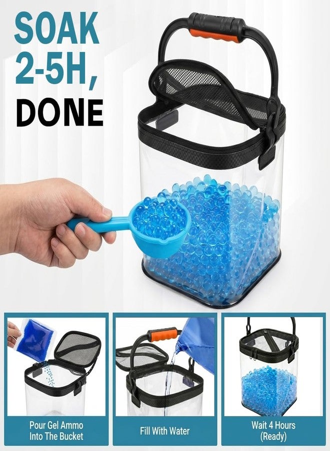 KTAB Foldable Gel Ball Ammo Bucket & Speed Loader Kit, Large Capacity Gel Blaster Ammo Storage Container with Mesh Drainage, Portable Ammo Organizer for Gel Ball Blaster Accessories - Image 3