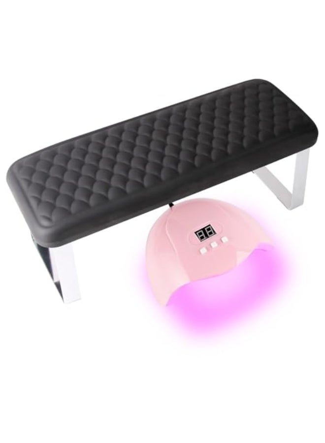 BORNBYME Arm Rest for Nails Tech BORNBYME Update PU Leather Fish Pattern Hand Nail Foot Stand Rest for Manicure PedicureBlack - Image 1