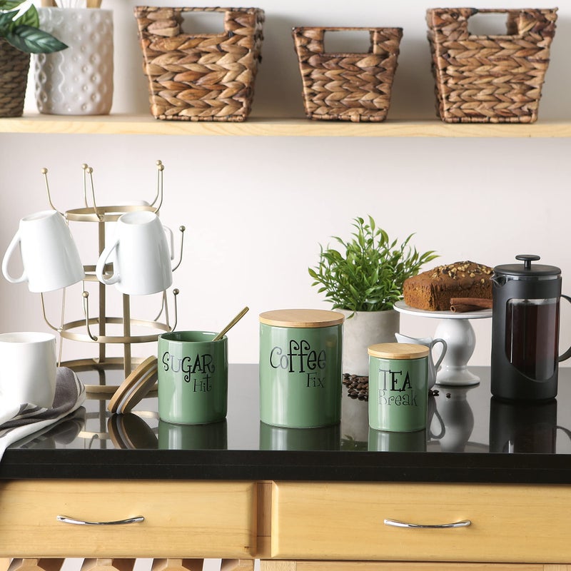 DII Kitchen Accessories Retro Collection, Ceramics, Canister Set, Artichoke, 3 Piece - Image 3